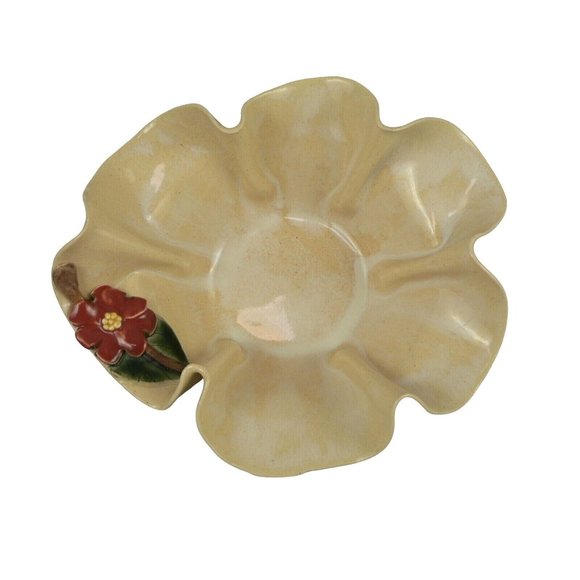 Pottery Bowl Patterson Fluted Abstract Petal  Leaf Artist Signed 1993 - Picture 10 of 11